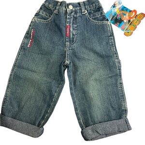 London Blues Jeans, Toddler Barrel Jeans, faded denim, NWTS, size 2/3